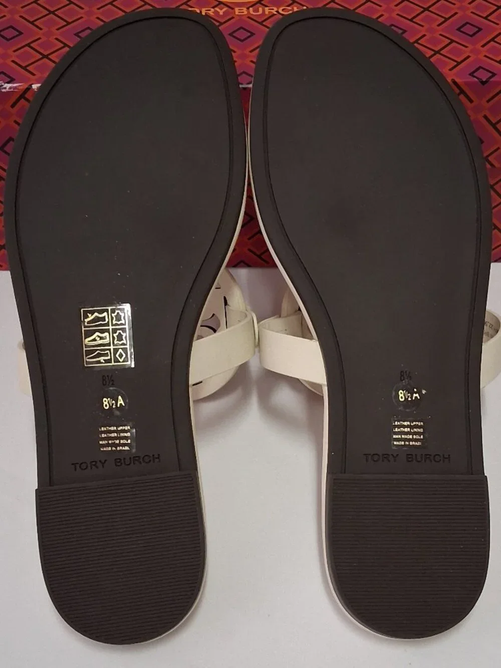 Tory Burch Womens Miller Soft Sandals - New Ivory/Off White - 8.5 A-Width